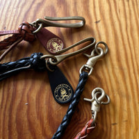 4-Strand Leather Braided Wallet lanyard Fishhook. TexuCrafts